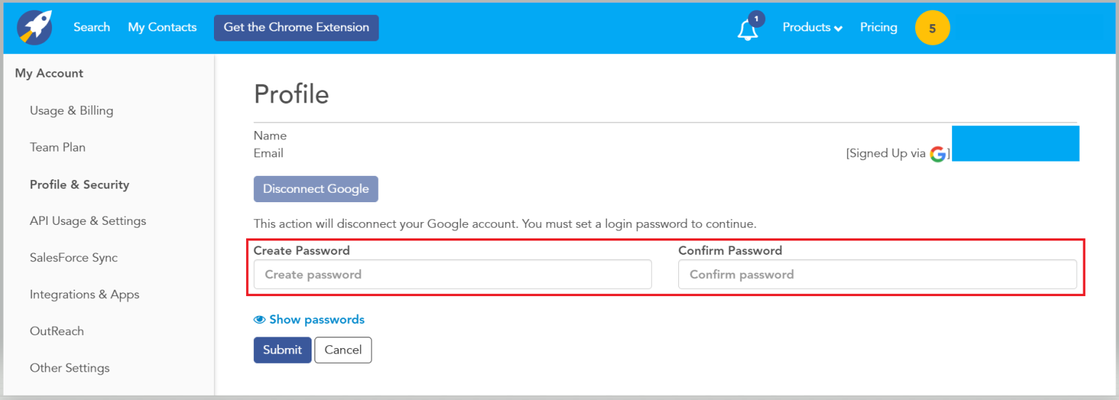 how do i create a new password for my yahoo account