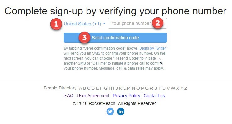 united code confirmation my How verify do number? I phone RocketReach â€“